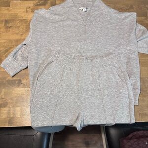 Rae Mode Gray Women's Track Set. Top is 1X. Pants size Large with 31 in inseam.